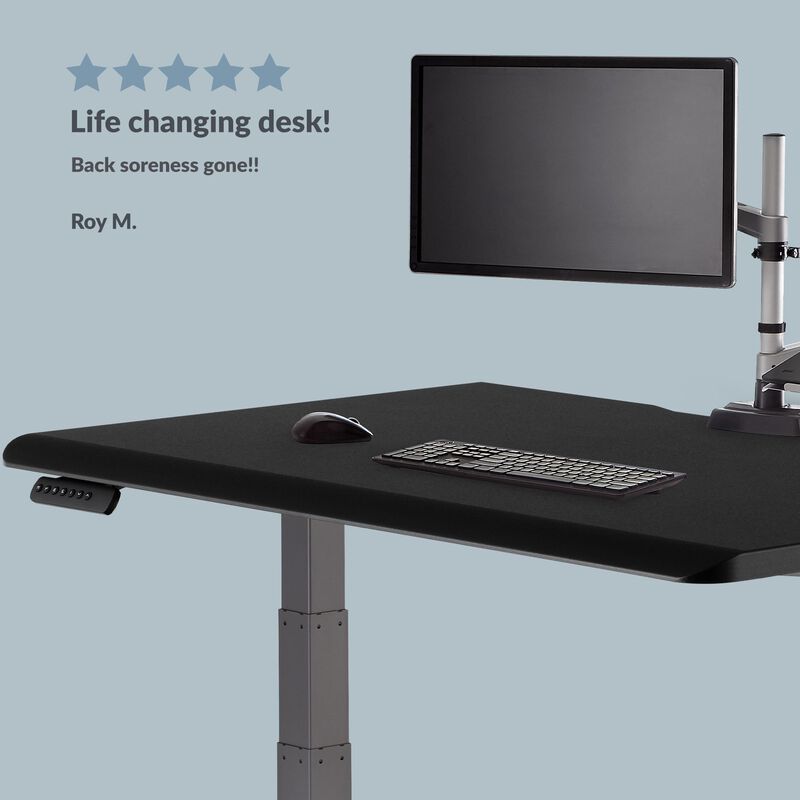 roy m says life changing desk back soreness gone under a five star rating with a standing desk image number null